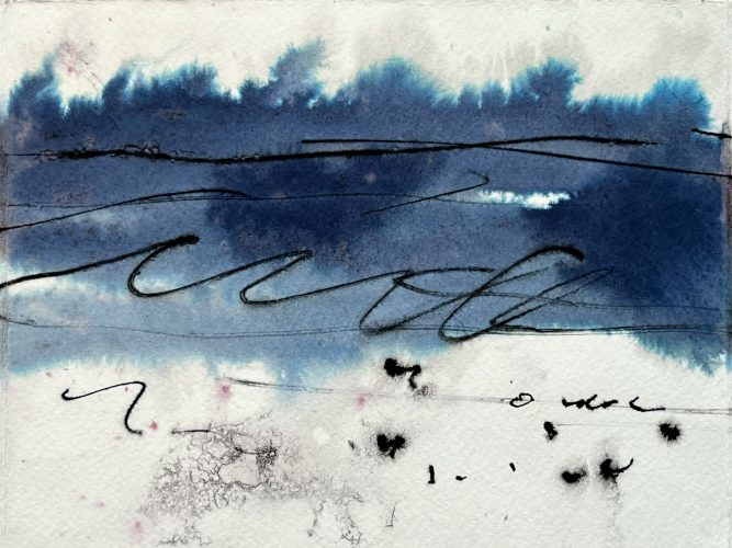 watercolor and sumi ink on paper